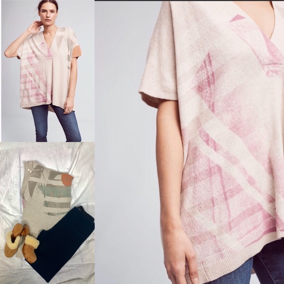 Anthropologie Sweaters - Anthropologie II Moth oversized painted poncho